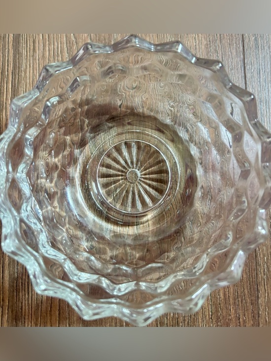 Fostoria Other - Vintage Fostoria American Clear Cubist Glass Nappy Bowl
